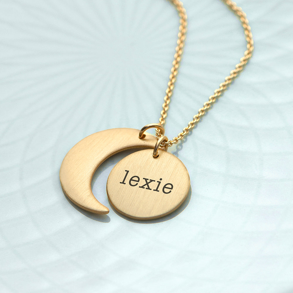 Personalised Matte Moon and Sun Necklace: 4 - Necklaces By Gift Moments