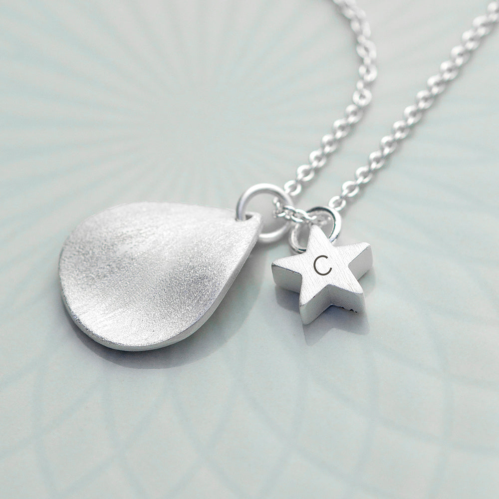 Personalised Matte Star and Drop Necklace: 5 - Necklaces By Gift Moments
