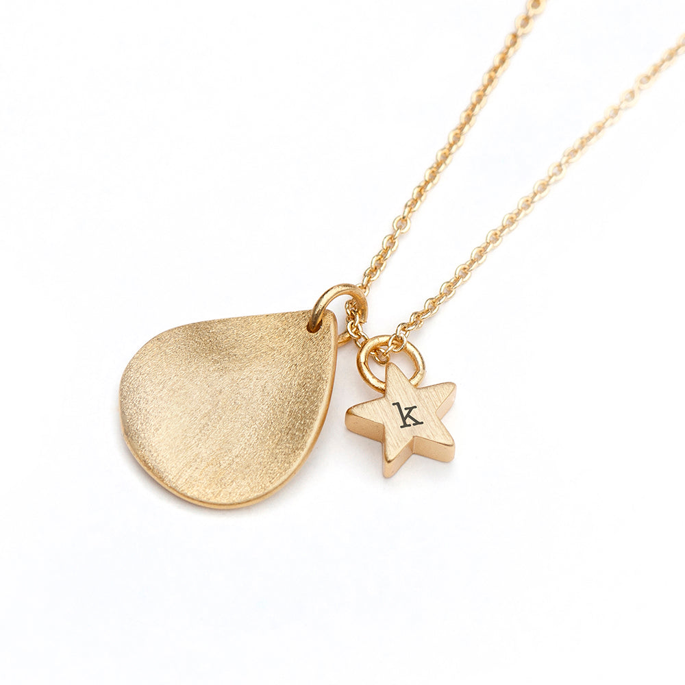 Personalised Matte Star and Drop Necklace: 8 - Necklaces By Gift Moments