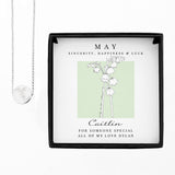Personalised May Birth Flower Necklace and Box: 5 - Necklaces By Gift Moments