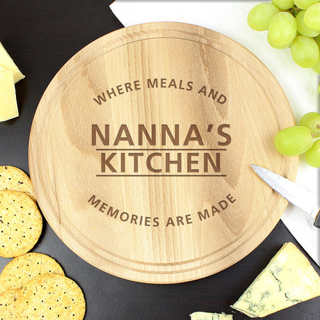 Personalised ’Meals and Memories’ Round Chopping Board: 4 - Chopping Boards By Gift Moments