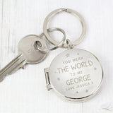 Personalised You Mean The World To Me Round Photo keyring: 1 - Keyrings By Gift Moments