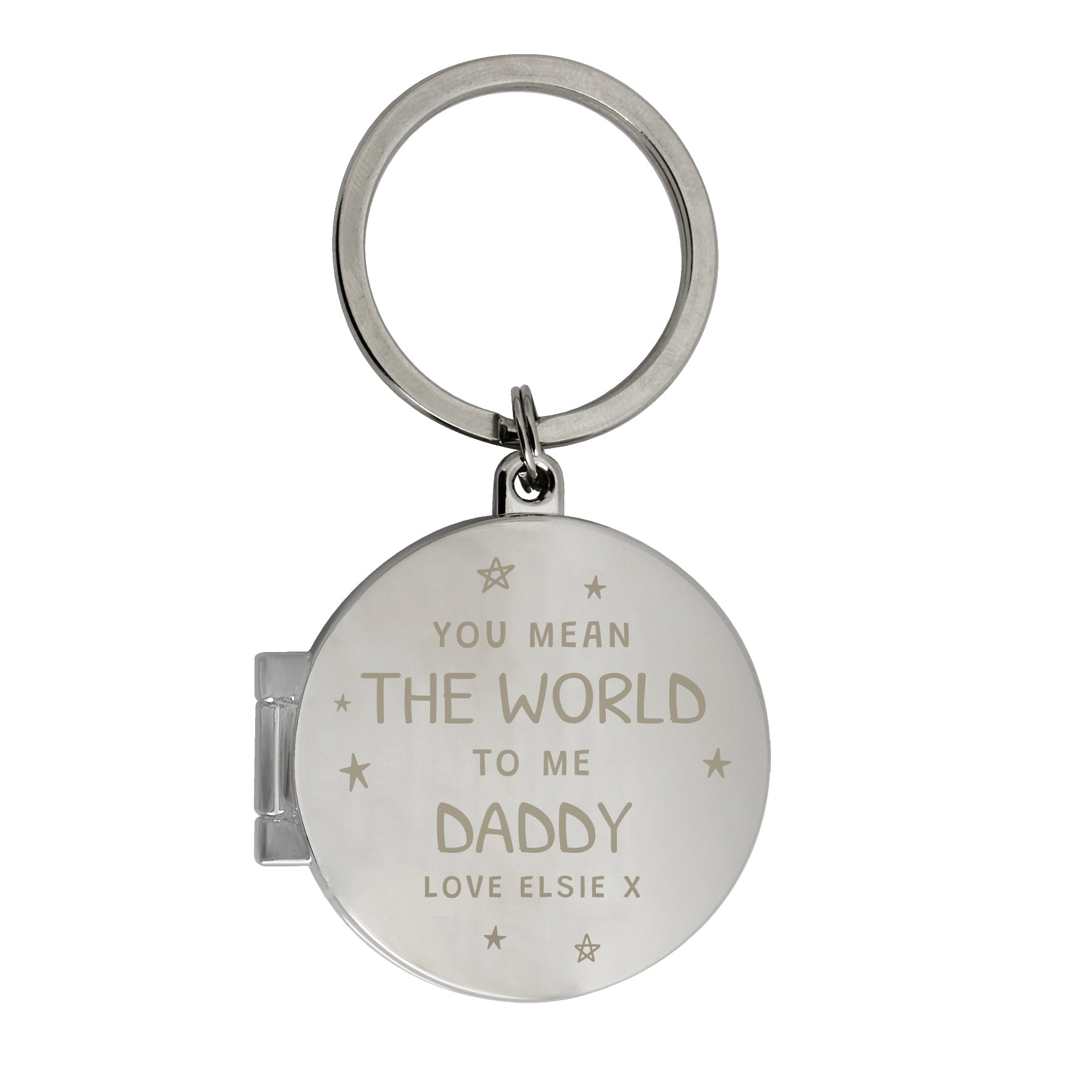 Personalised You Mean The World To Me Round Photo keyring: 3 - Keyrings By Gift Moments