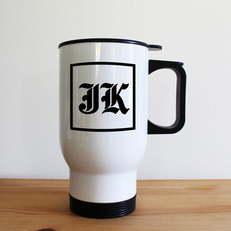 Personalised Medieval Initials Travel Mug: 1 - Travel Mugs By Gift Moments