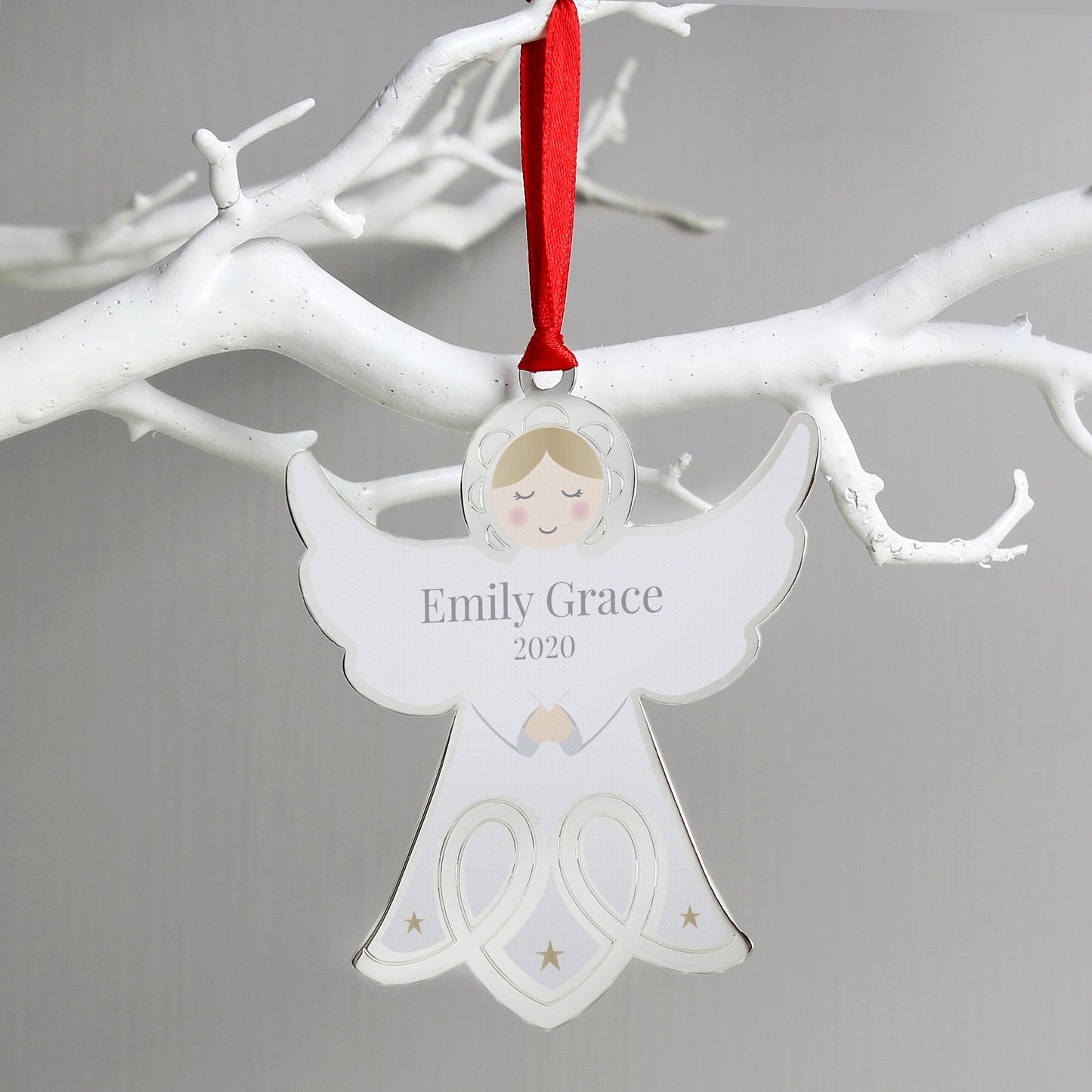 Personalised Memorial Angel Metal Decoration: 4 - Christmas Decorations By Gift Moments