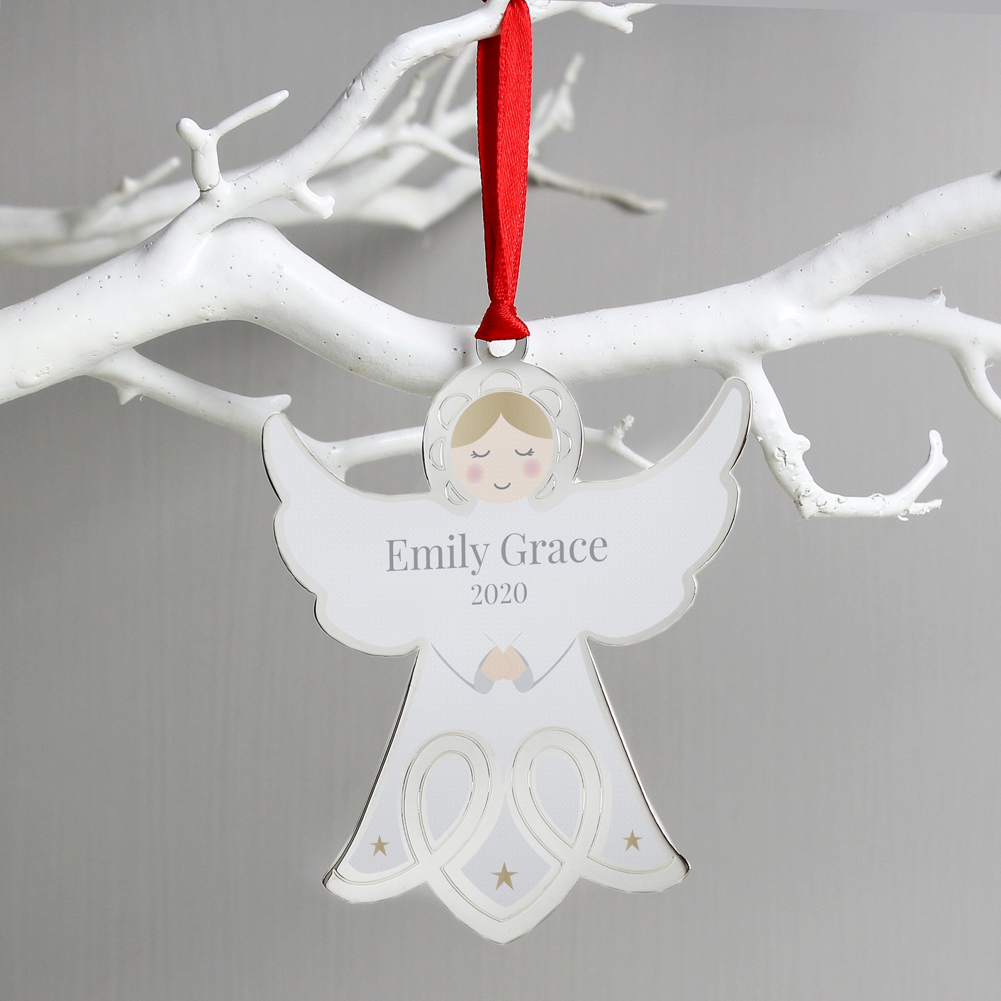 Personalised Memorial Angel Metal Decoration: 4 - Christmas Decorations By Gift Moments
