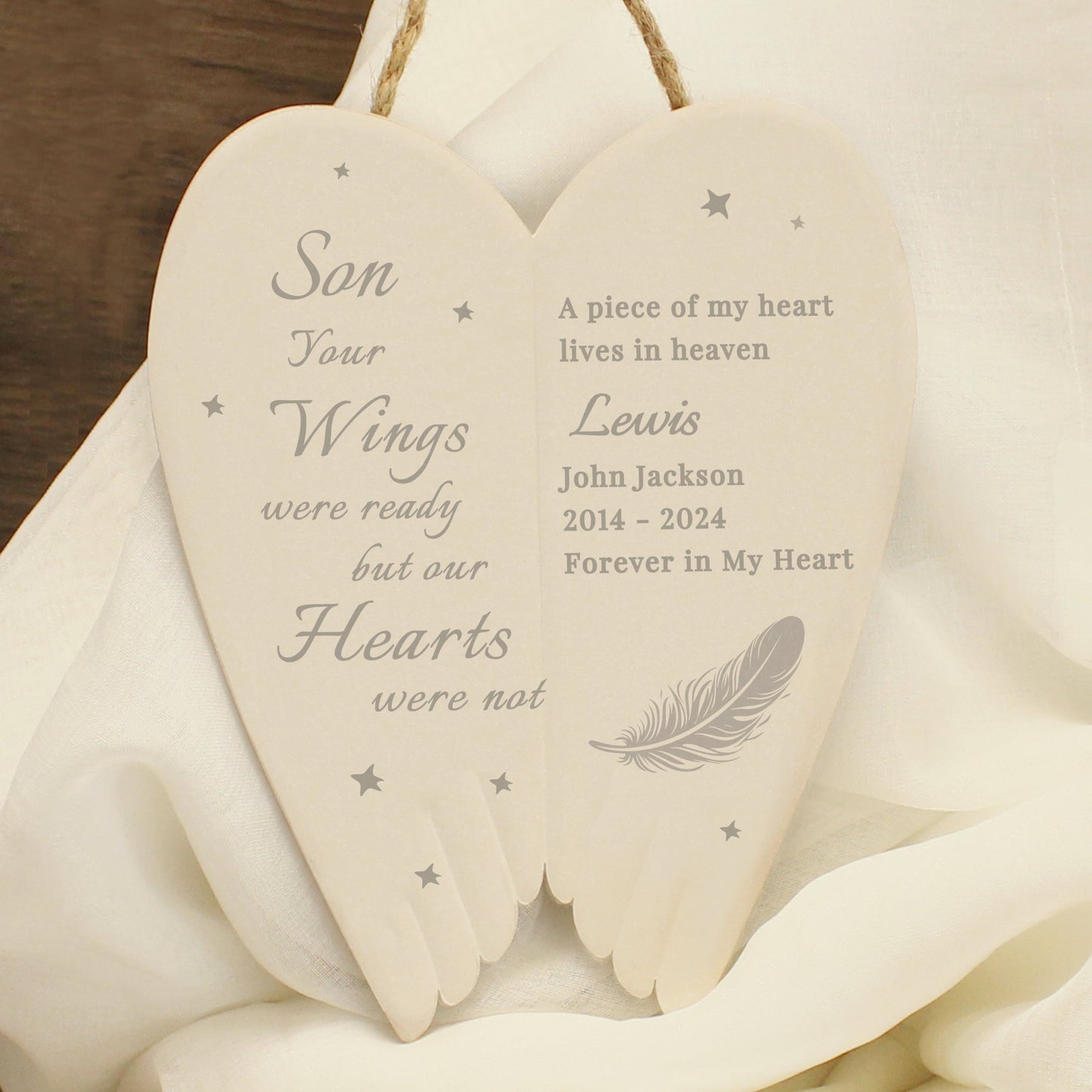 Personalised Memorial Angel Wings Hanging Ornament: 4 - Ornaments By Gift Moments