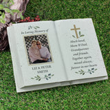 Personalised Memorial Cross Photo Upload Resin Book: 4 - Memorials By Gift Moments