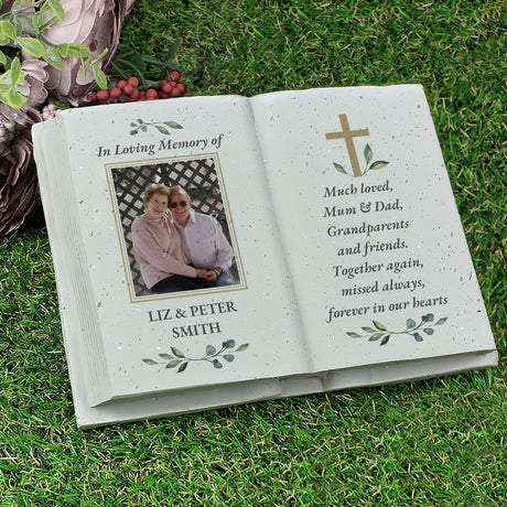 Personalised Memorial Cross Photo Upload Resin Book: 4 - Memorials By Gift Moments