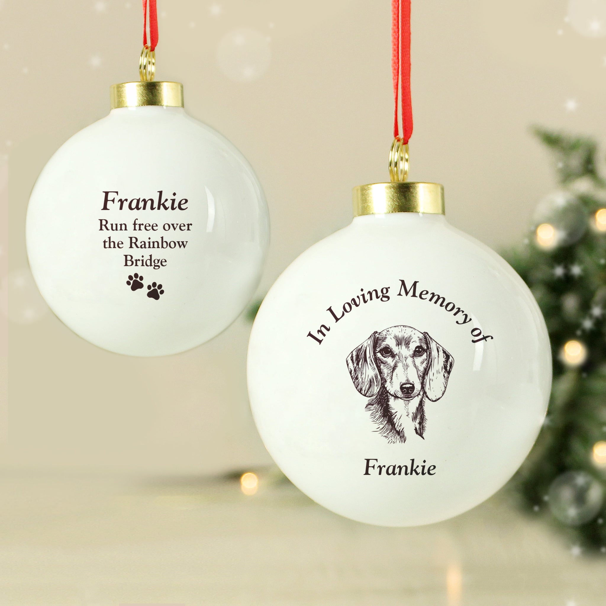 Personalised Memorial Dog Breed Bauble: 5 - Christmas Baubles By Gift Moments