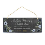 Personalised Memorial Floral Slate Hanging Ornament: 5 - Signs & Plaques By Gift Moments