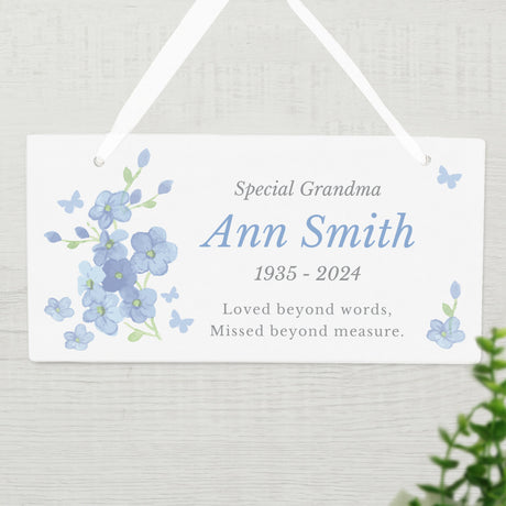 Personalised Memorial Forget Me Not Wooden Sign: 4 - Signs & Plaques By Gift Moments