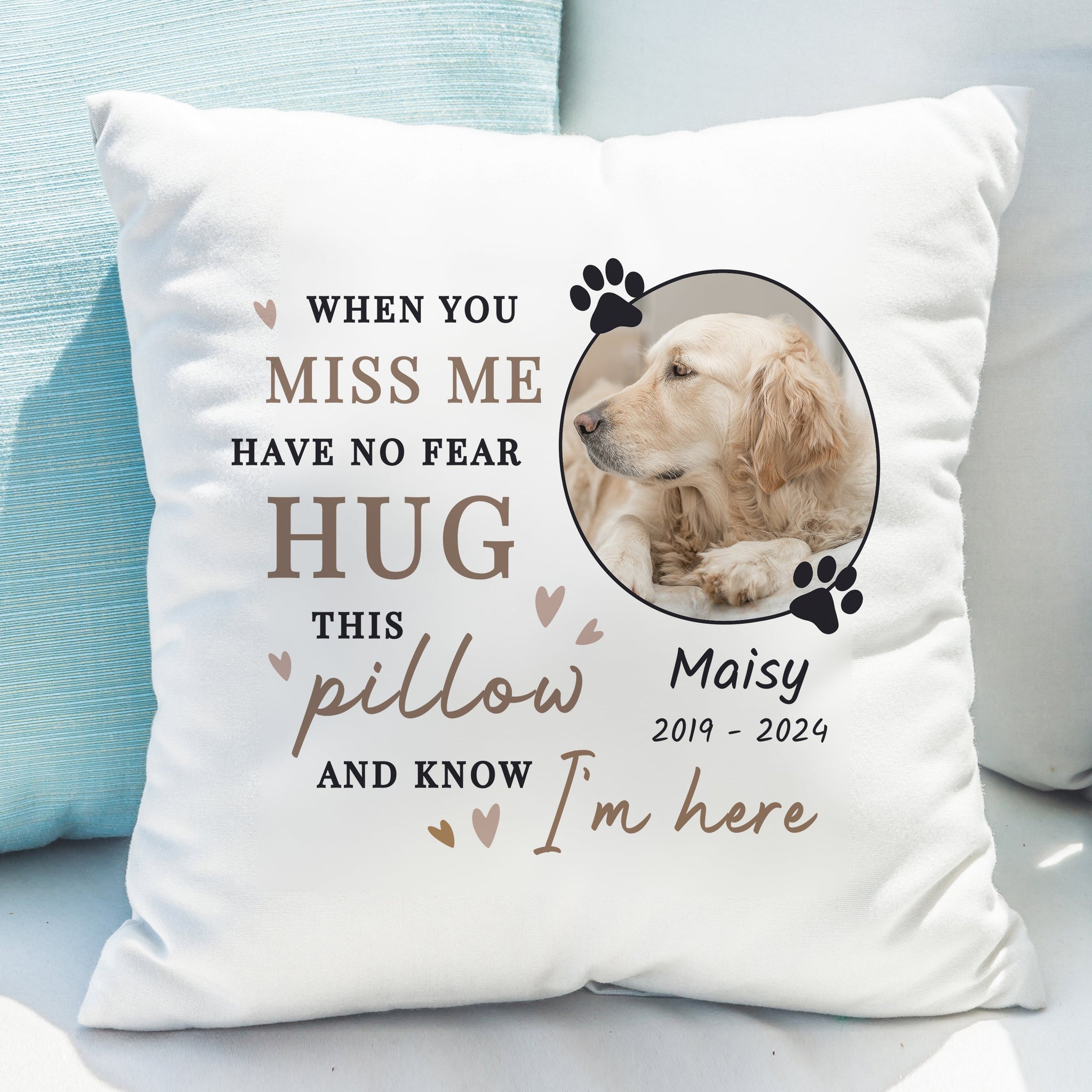 Personalised Memorial Pet Photo Upload Cushion: 3 - Cushions By Gift Moments