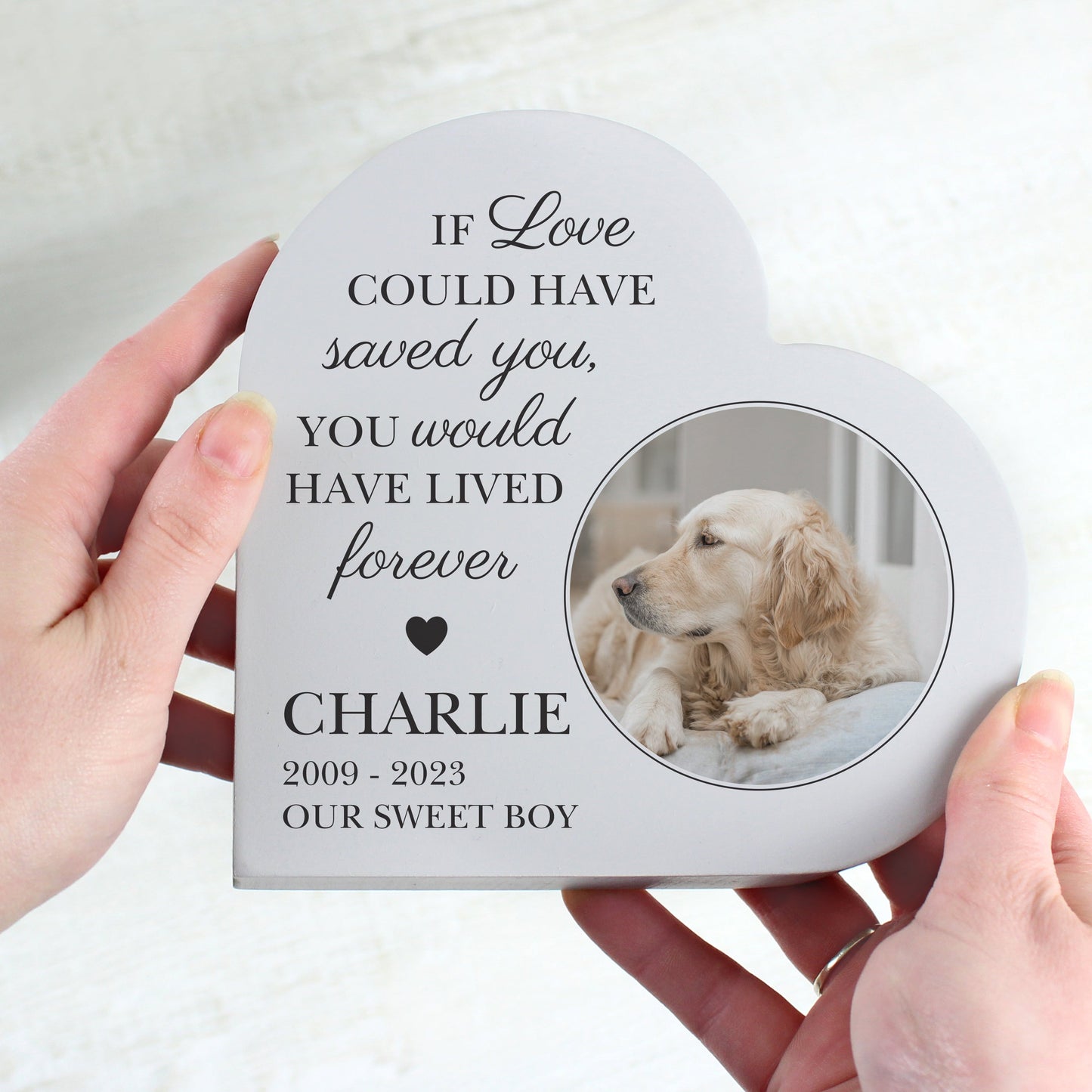 Personalised Memorial Photo Upload Free Standing Heart Ornament: 4 - Ornaments By Gift Moments