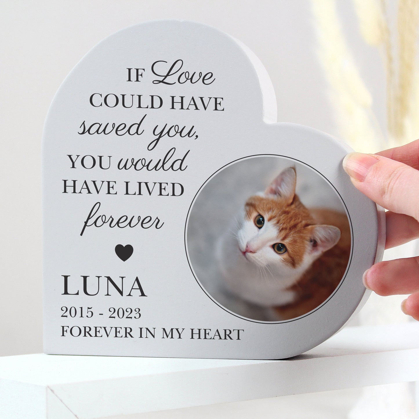 Personalised Memorial Photo Upload Free Standing Heart Ornament: 2 - Ornaments By Gift Moments