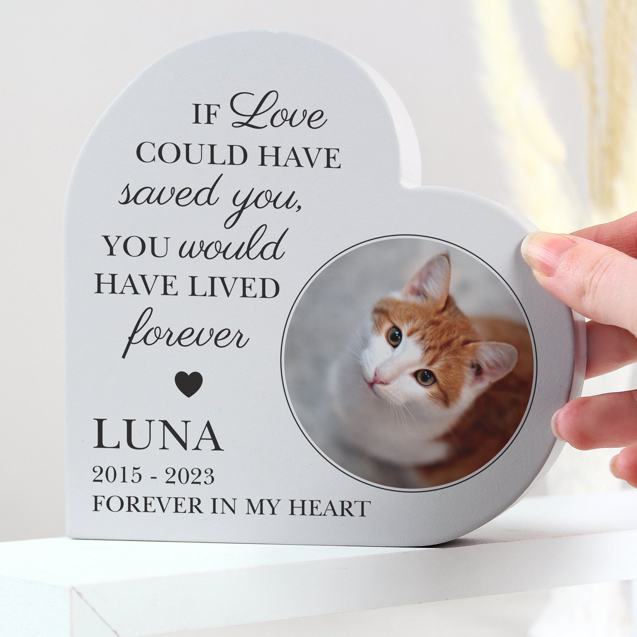 Personalised Memorial Photo Upload Free Standing Heart Ornament: 2 - Ornaments By Gift Moments