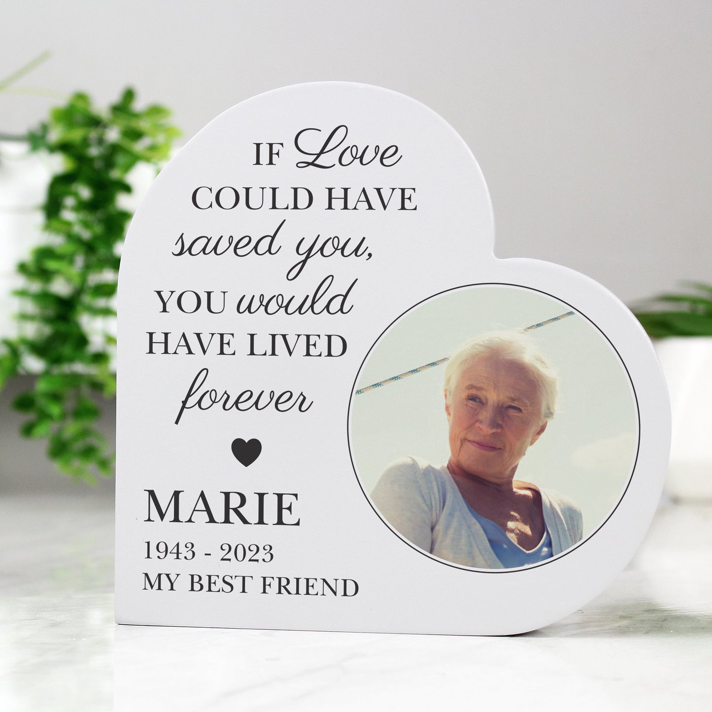 Personalised Memorial Photo Upload Free Standing Heart Ornament: 1 - Ornaments By Gift Moments