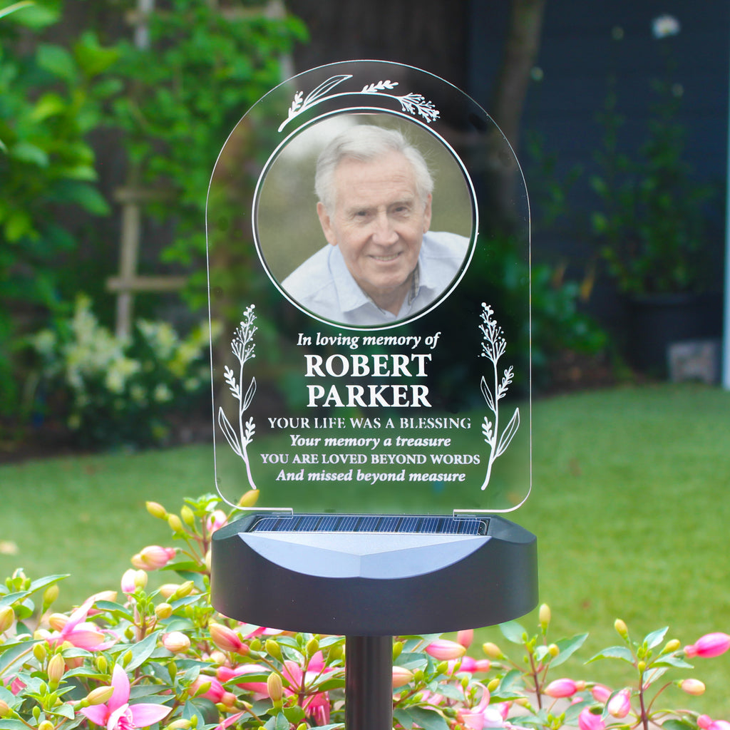 Personalised Memorial Photo Upload Outdoor Solar Light - Shop Solar Lights At Gift Moments - 1