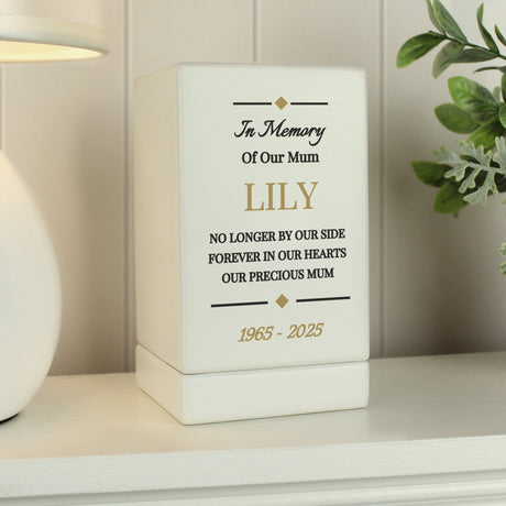 Personalised Memorial Small Wooden Urn: 3 - Urns By Gift Moments