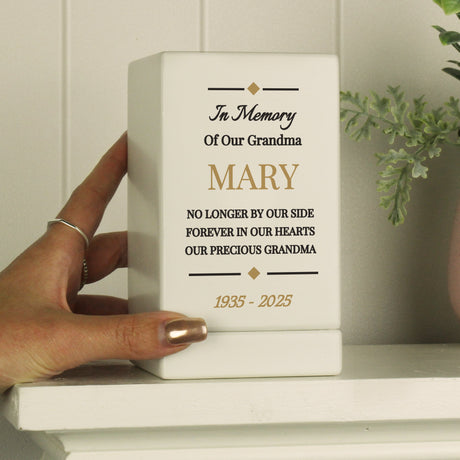Personalised Memorial Small Wooden Urn: 4 - Urns By Gift Moments