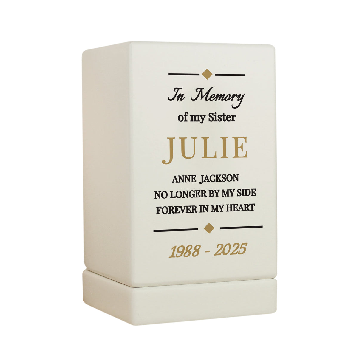 Personalised Memorial Small Wooden Urn: 7 - Urns By Gift Moments