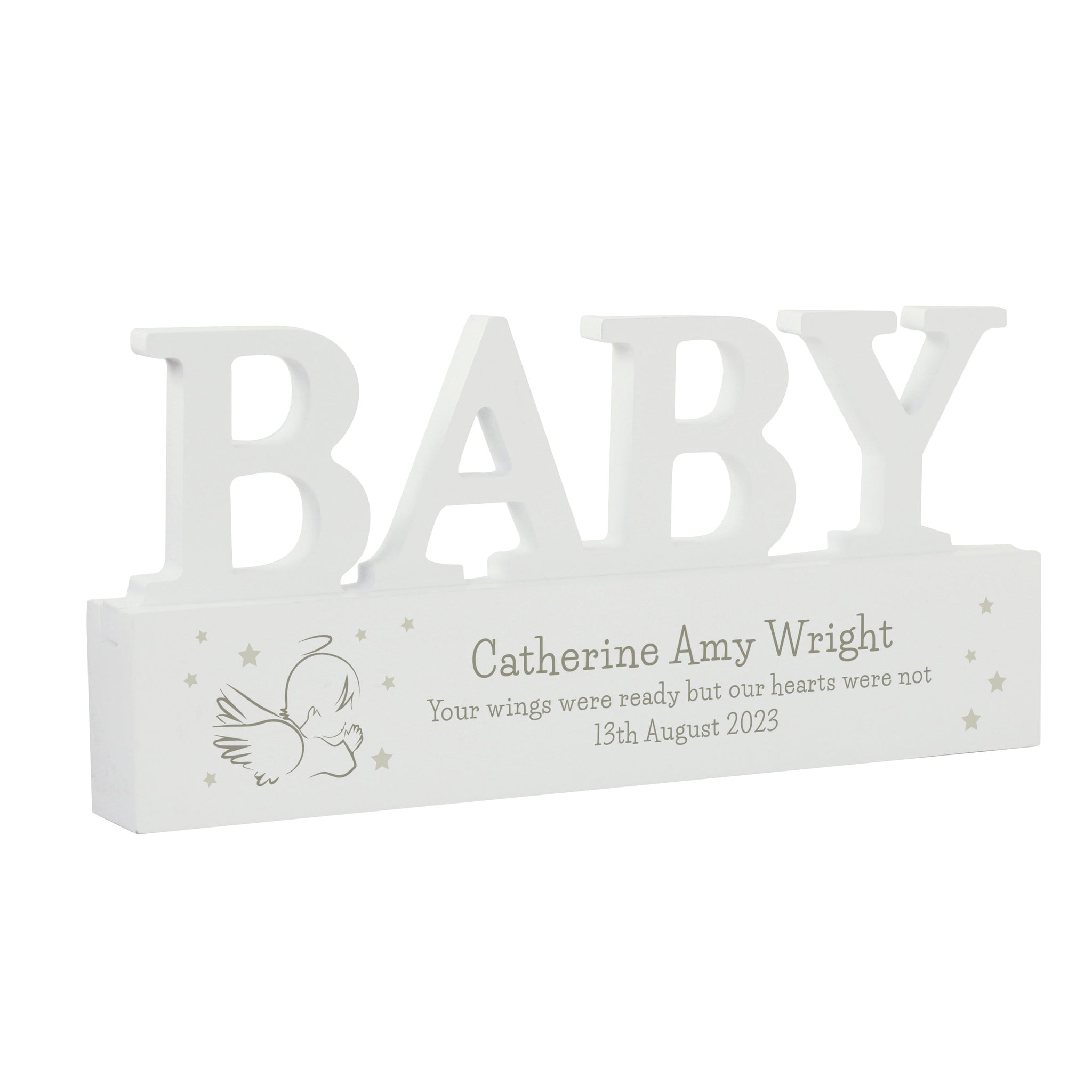 Personalised Memorial Wooden Baby Ornament: 5 - Ornaments By Gift Moments