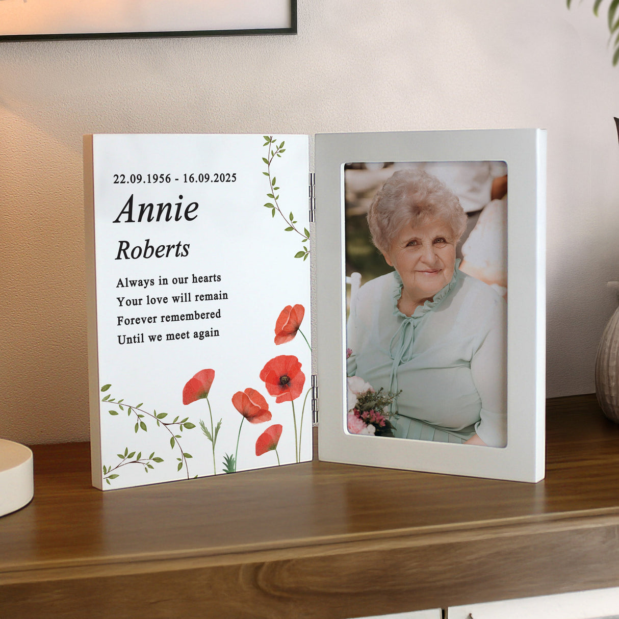 Personalised Memorial Wooden Hinged 6x4 Photo Frame: 2 - Photo Frames By Gift Moments