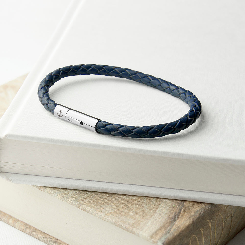 Personalised Men’s Anchor Capsule Leather Bracelets: 18 - Bracelets By Gift Moments