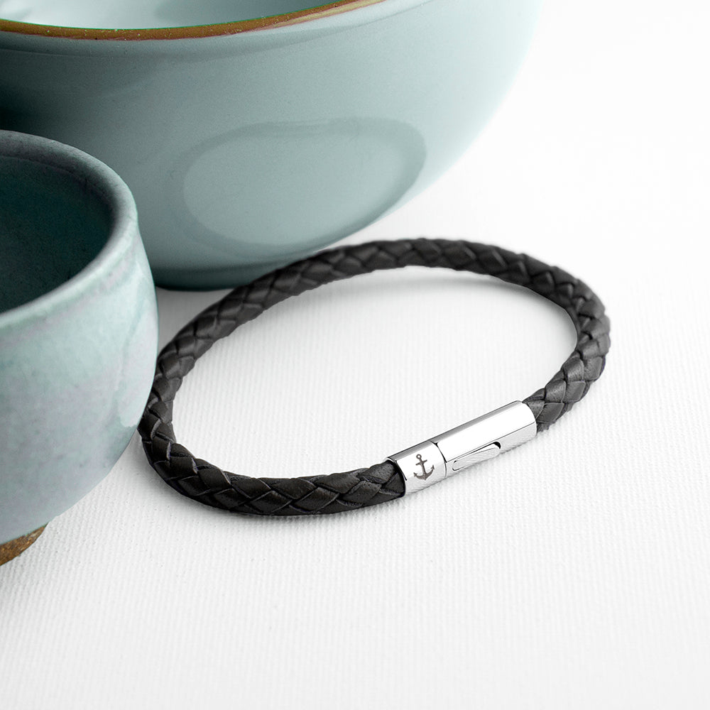 Personalised Men’s Anchor Capsule Leather Bracelets: 5 - Bracelets By Gift Moments