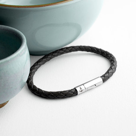 Personalised Men’s Anchor Capsule Leather Bracelets: 5 - Bracelets By Gift Moments