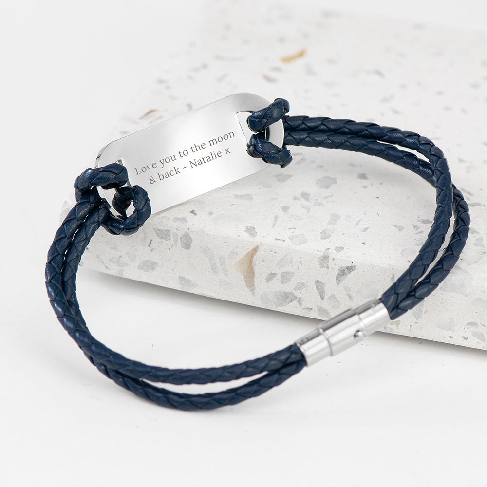 Personalised Men’s Anchor Statement Leather Bracelets: 5 - Bracelets By Gift Moments