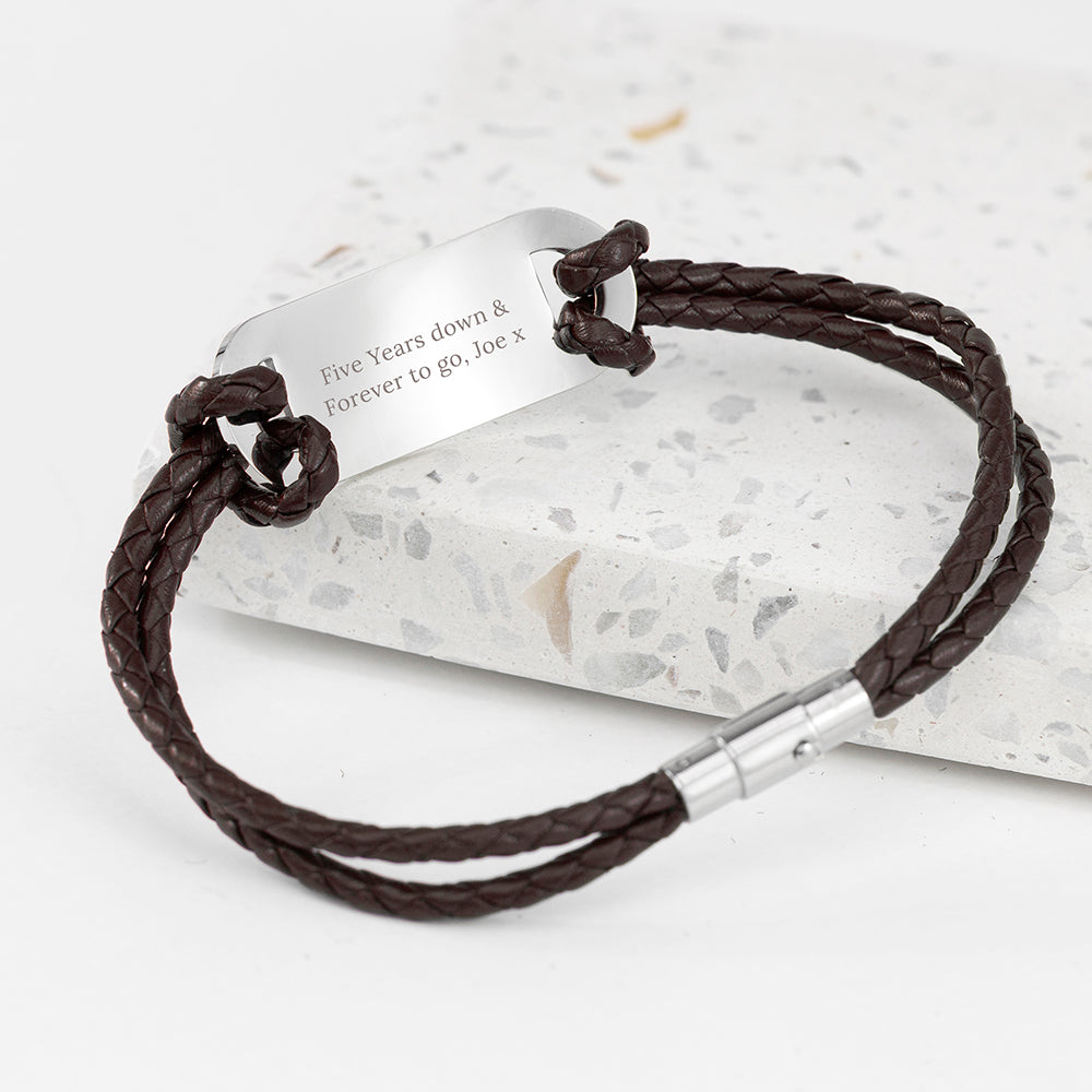 Personalised Men’s Anchor Statement Leather Bracelets: 4 - Bracelets By Gift Moments