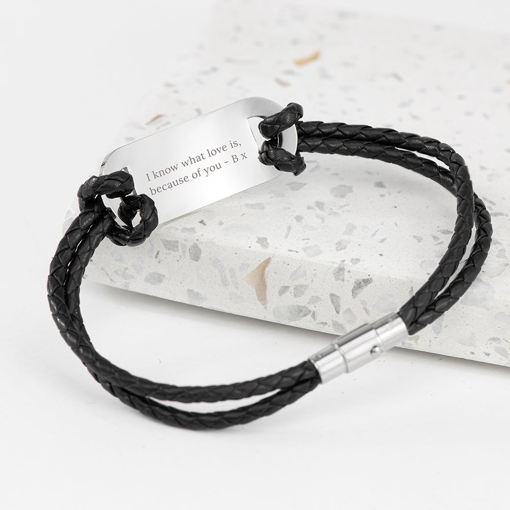 Personalised Men’s Anchor Statement Leather Bracelets: 6 - Bracelets By Gift Moments