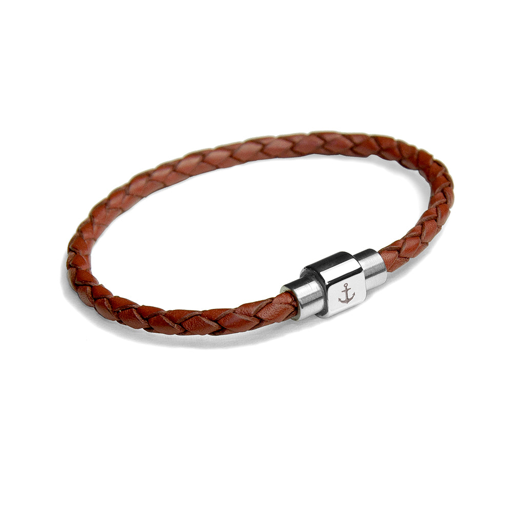 Personalised Men’s Anchor Woven Leather Bracelets: 9 - Bracelets By Gift Moments
