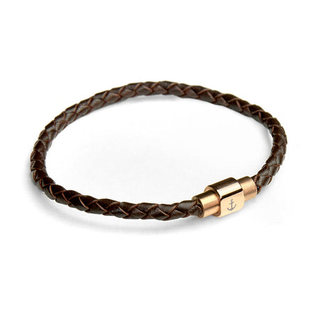 Personalised Men’s Anchor Woven Leather Bracelets: 8 - Bracelets By Gift Moments