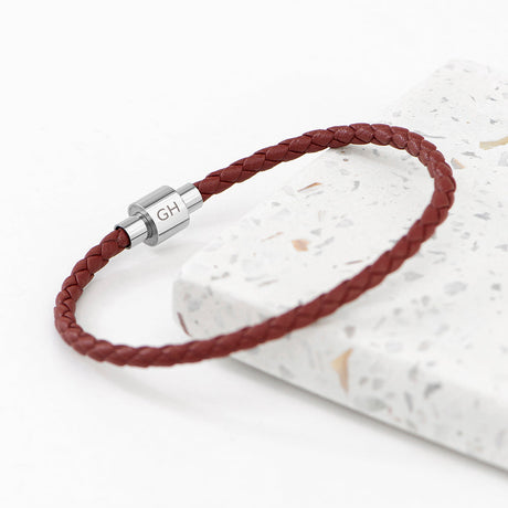 Personalised Men’s Anchor Woven Leather Bracelets: 6 - Bracelets By Gift Moments