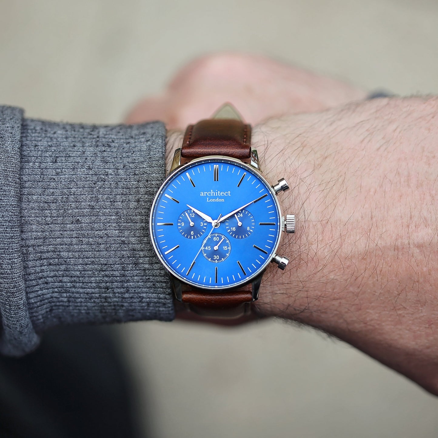 Personalised Men’s Architect Blue Motivator Walnut Contactless Payment Watch: 13 - Watches By Architect Watches