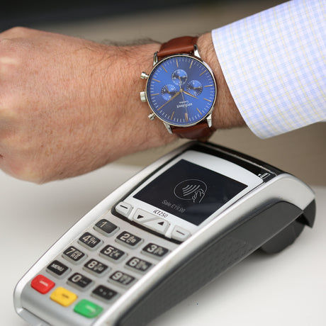 Personalised Men’s Architect Blue Motivator Walnut Contactless Payment Watch: 1 - Watches By Architect Watches