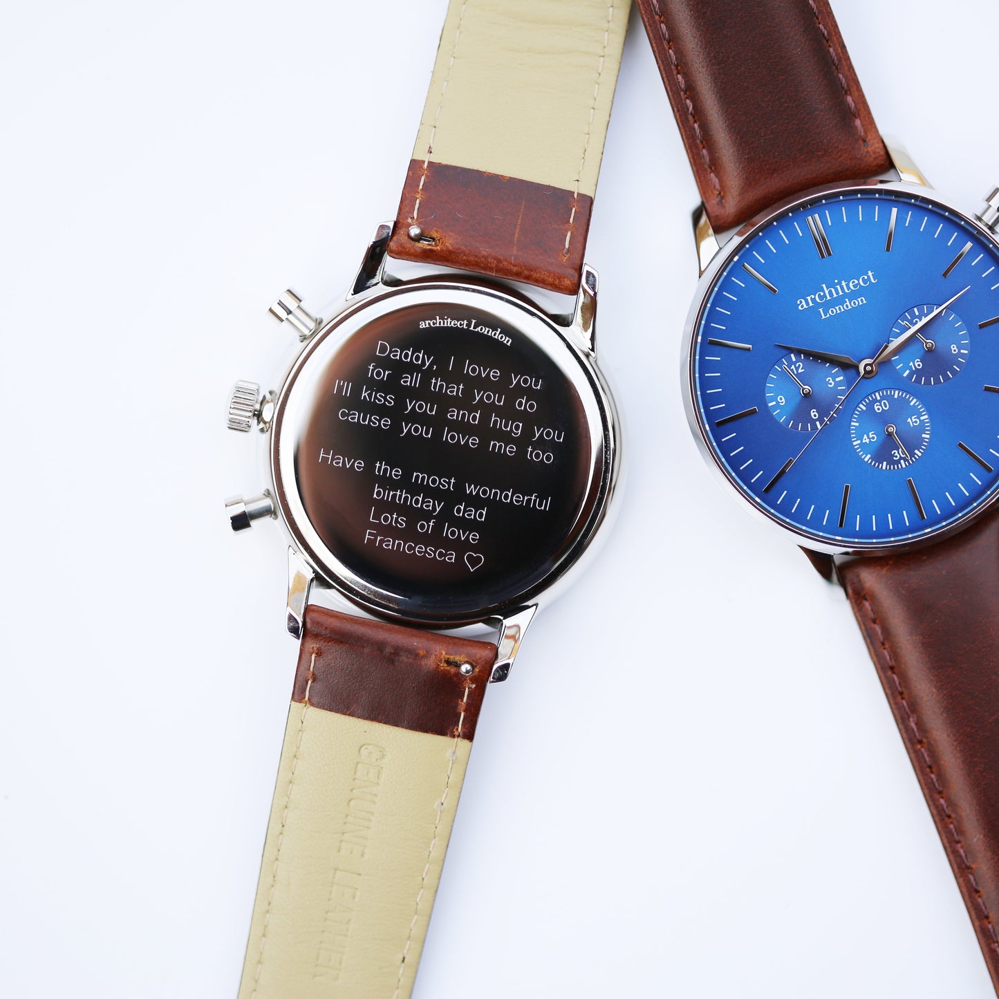 Personalised Men’s Architect Blue Motivator Walnut Contactless Payment Watch: 12 - Watches By Architect Watches