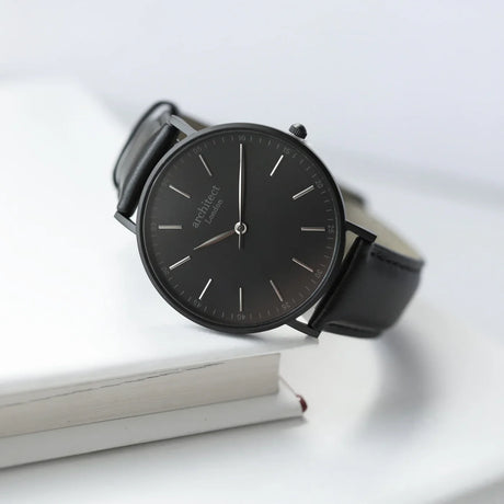 Personalised Men’s Architect Minimalist Watch Jet Black: 4 - Watches By Architect Watches