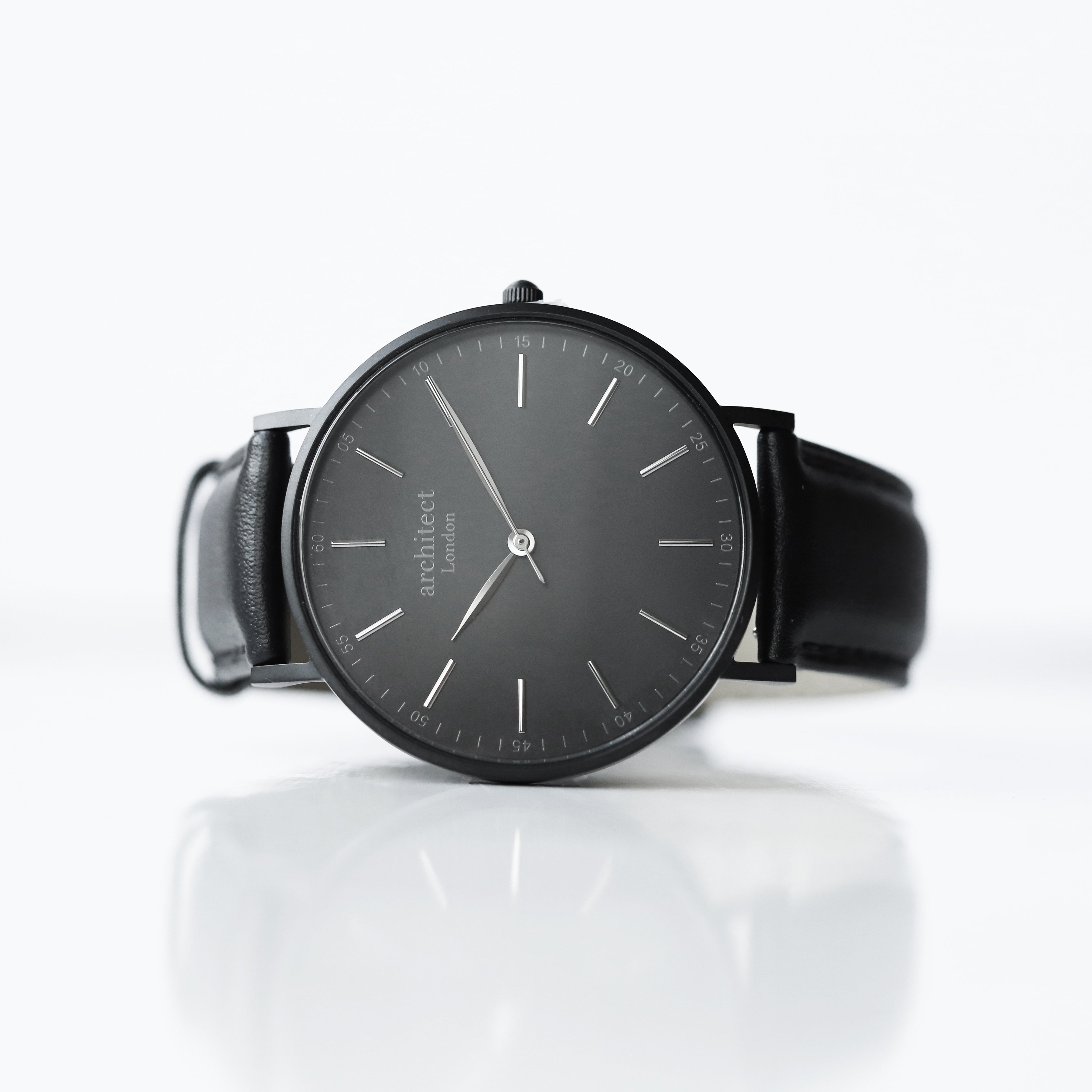 Personalised Men’s Architect Minimalist Watch Jet Black - Shop Watches At Gift Moments - 1
