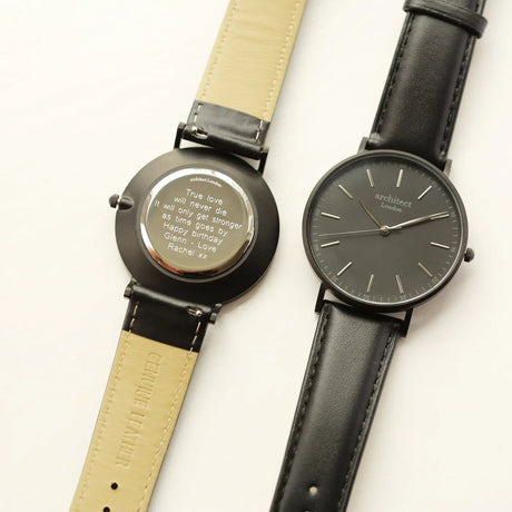 Personalised Men’s Architect Minimalist Watch Jet Black: 2 - Watches By Architect Watches