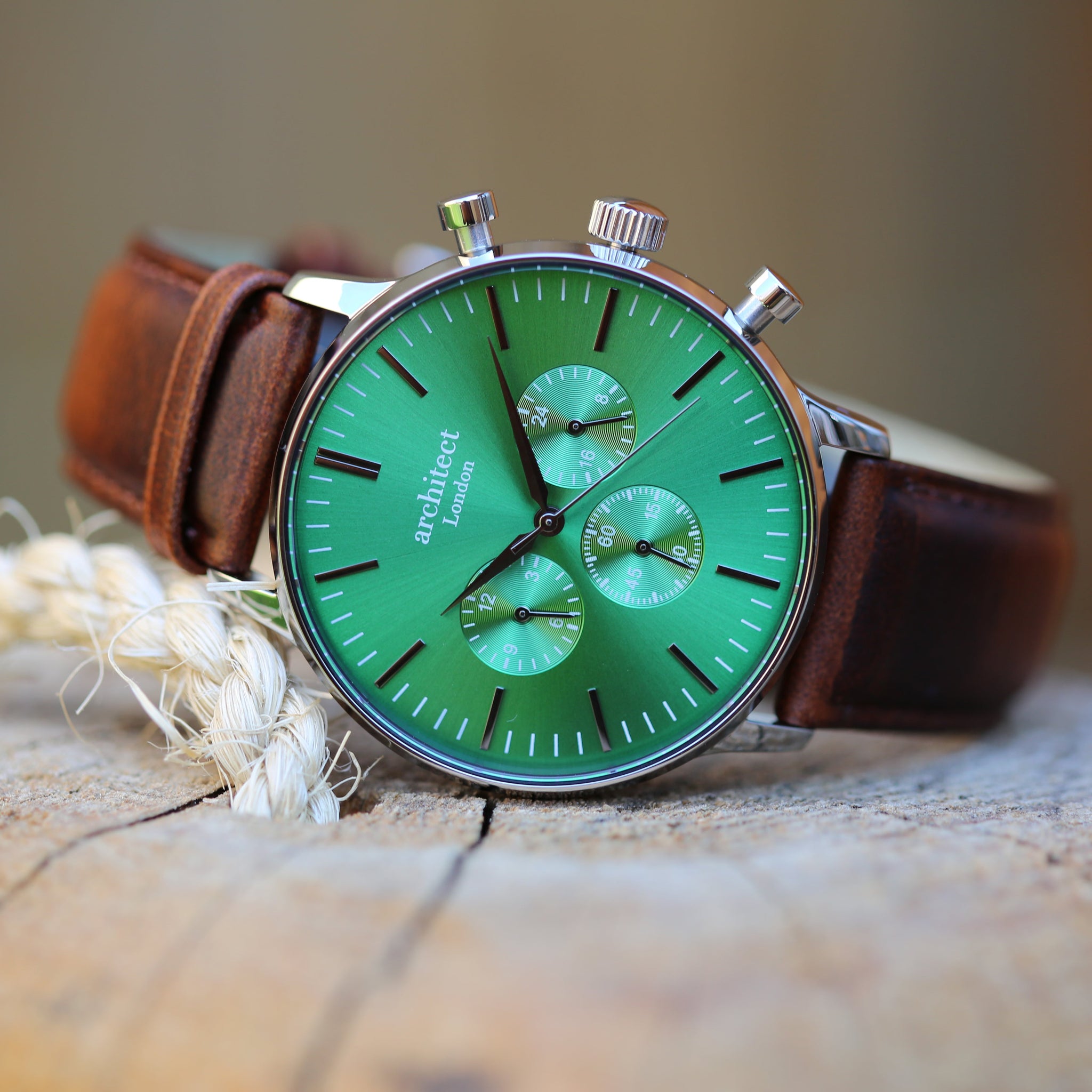 Personalised Men’s Architect Motivator Envy Green Walnut: 1 - Watches By Architect Watches