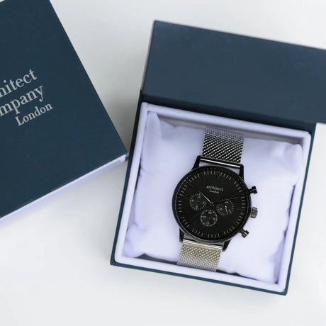 Personalised Men’s Architect Motivator Watch Silver Mesh: 3 - Watches By Architect Watches