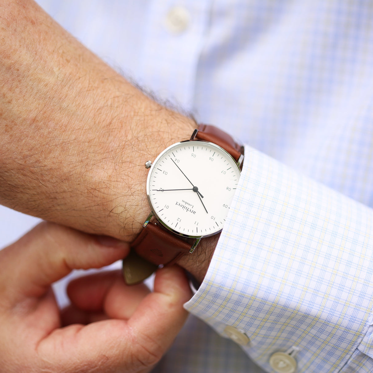 Personalised Men’s Architect Zephyr Walnut Contactless Payment Watch: 2 - Watches By Architect Watches