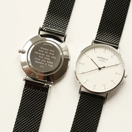 Personalised Men’s Architect Zephyr Watch Pitch Black Mesh: 2 - Watches By Architect Watches