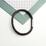 Personalised Men’s Capsule Tube Woven Bracelet In Cedar Brown: 5 - Bracelets By Gift Moments