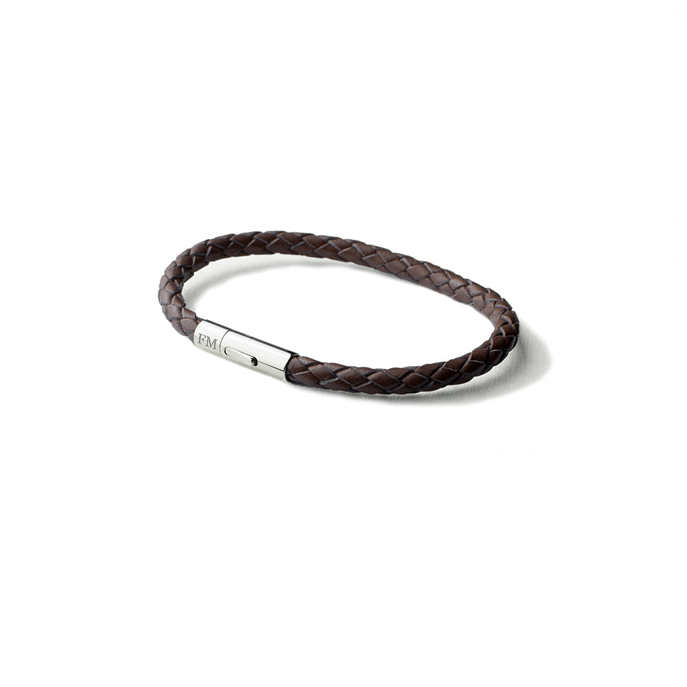 Personalised Men’s Capsule Tube Woven Bracelet In Cedar Brown: 6 - Bracelets By Gift Moments