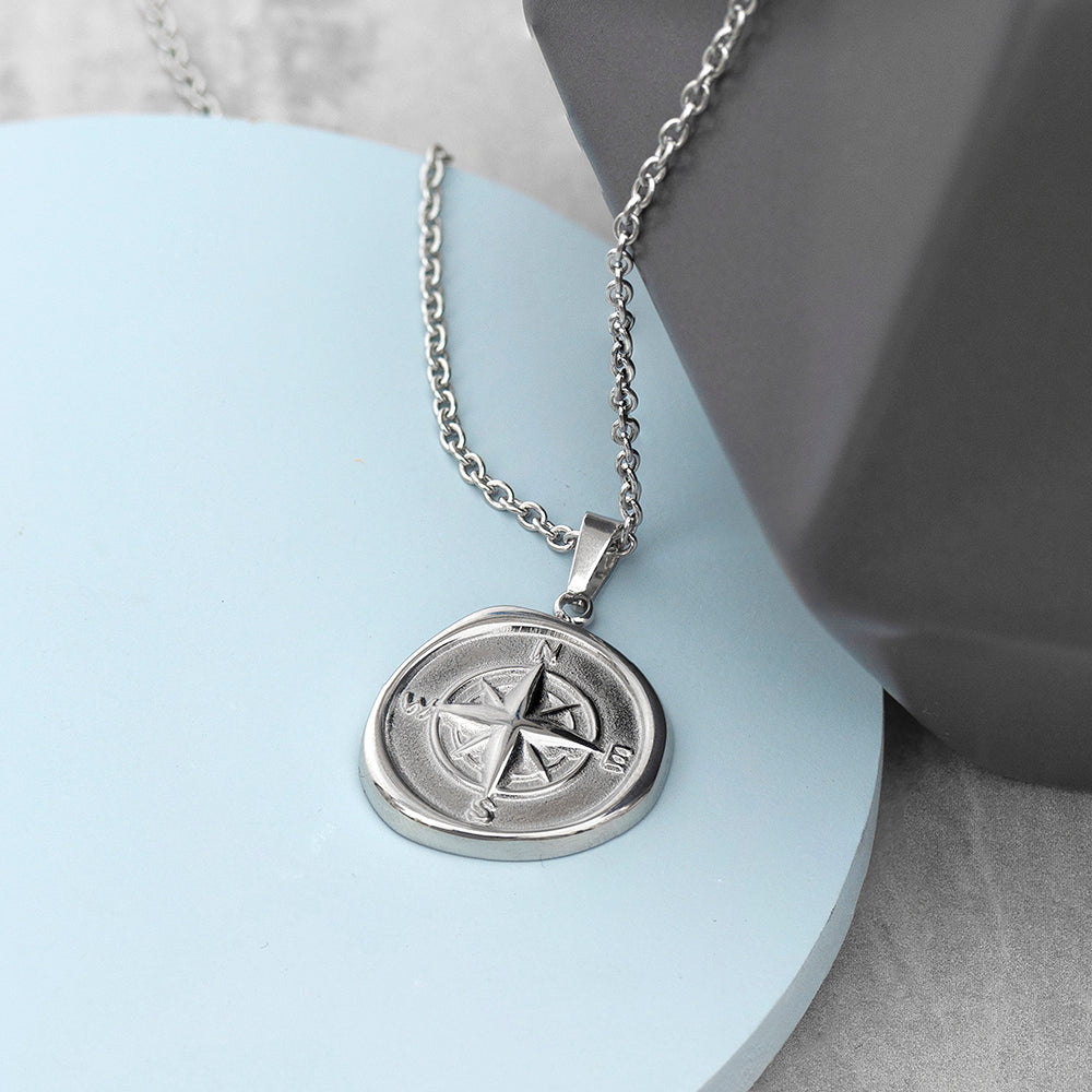 Personalised Men’s Compass Amulet Necklaces: 7 - Necklaces By Gift Moments