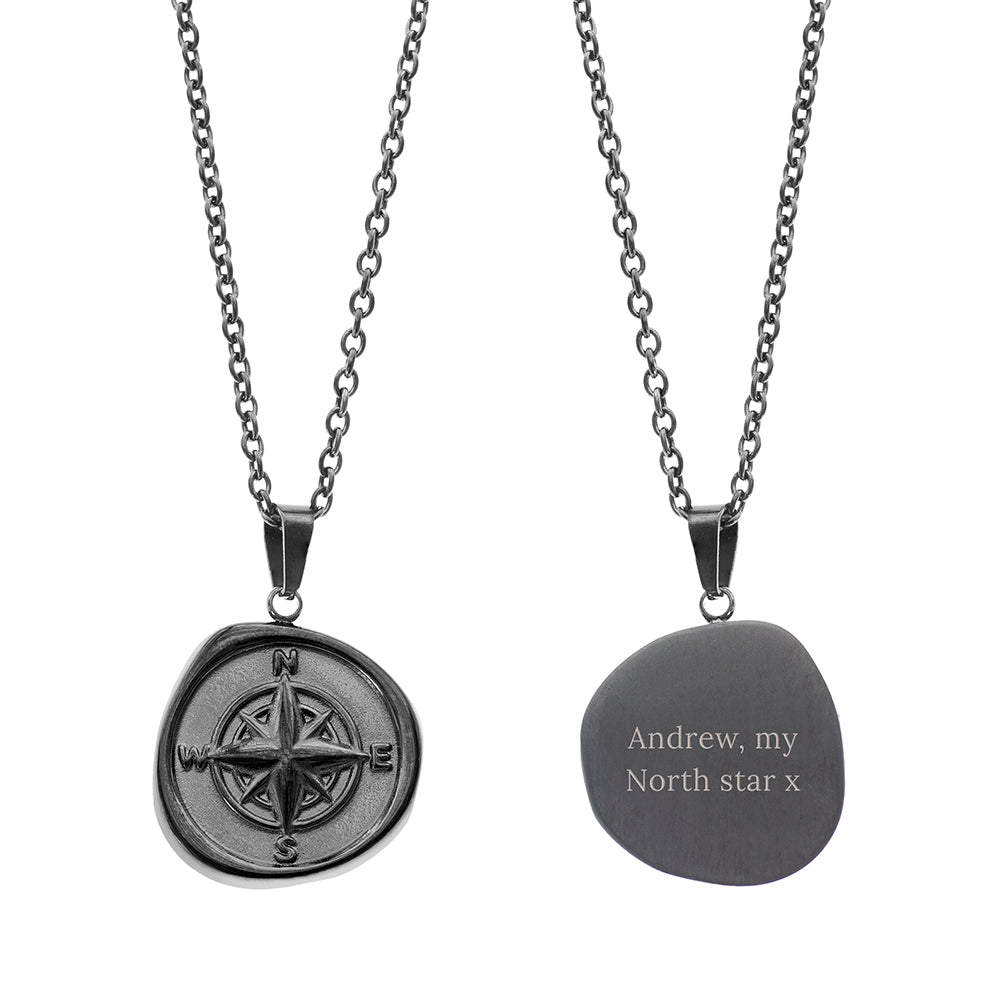 Personalised Men’s Compass Amulet Necklaces: 6 - Necklaces By Gift Moments